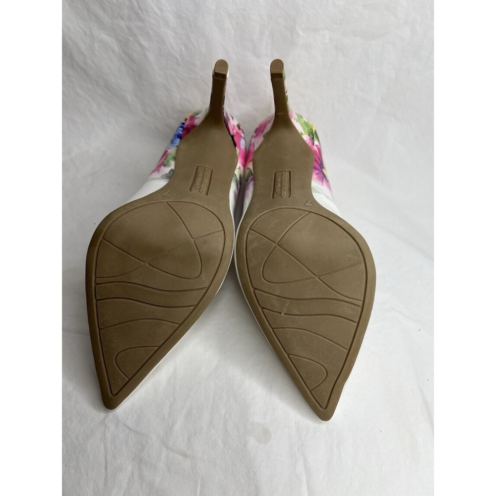 Christian Siriano Payless Floral Patent Pumps White Pointed Toe Stiletto Heel Wo - Picture 7 of 12